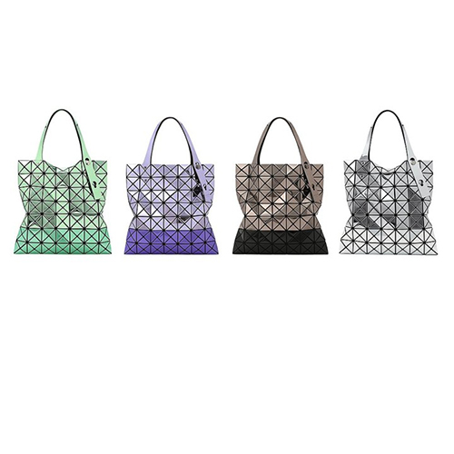 BAOBAO ISSEY MIYAKE Issey Miyake 10*10 Metallic Silver Colorblock Handbag